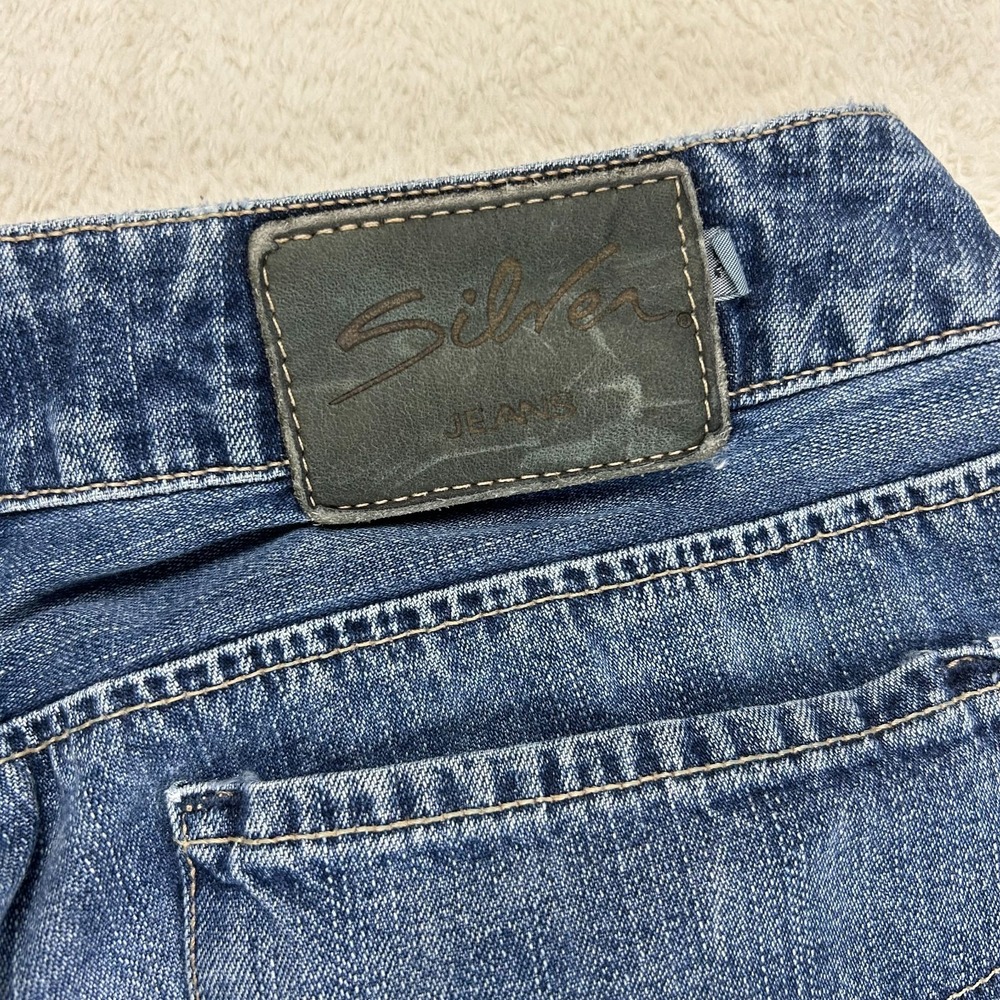 Silver Cropped Capri Jeans Womens Size 30 Blue Denim Low Rise Classic Stretch - Picture 7 of 15